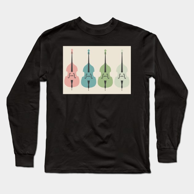 Double Bass Blues Long Sleeve T-Shirt by NattyDesigns